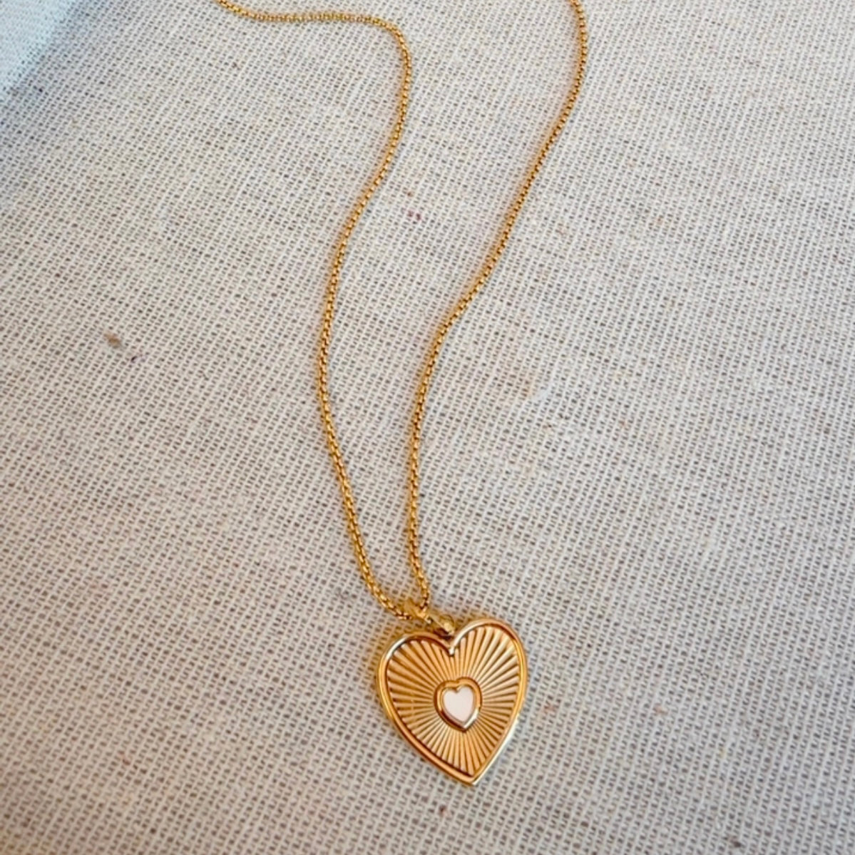 Collar Corazon Diseño Perlado