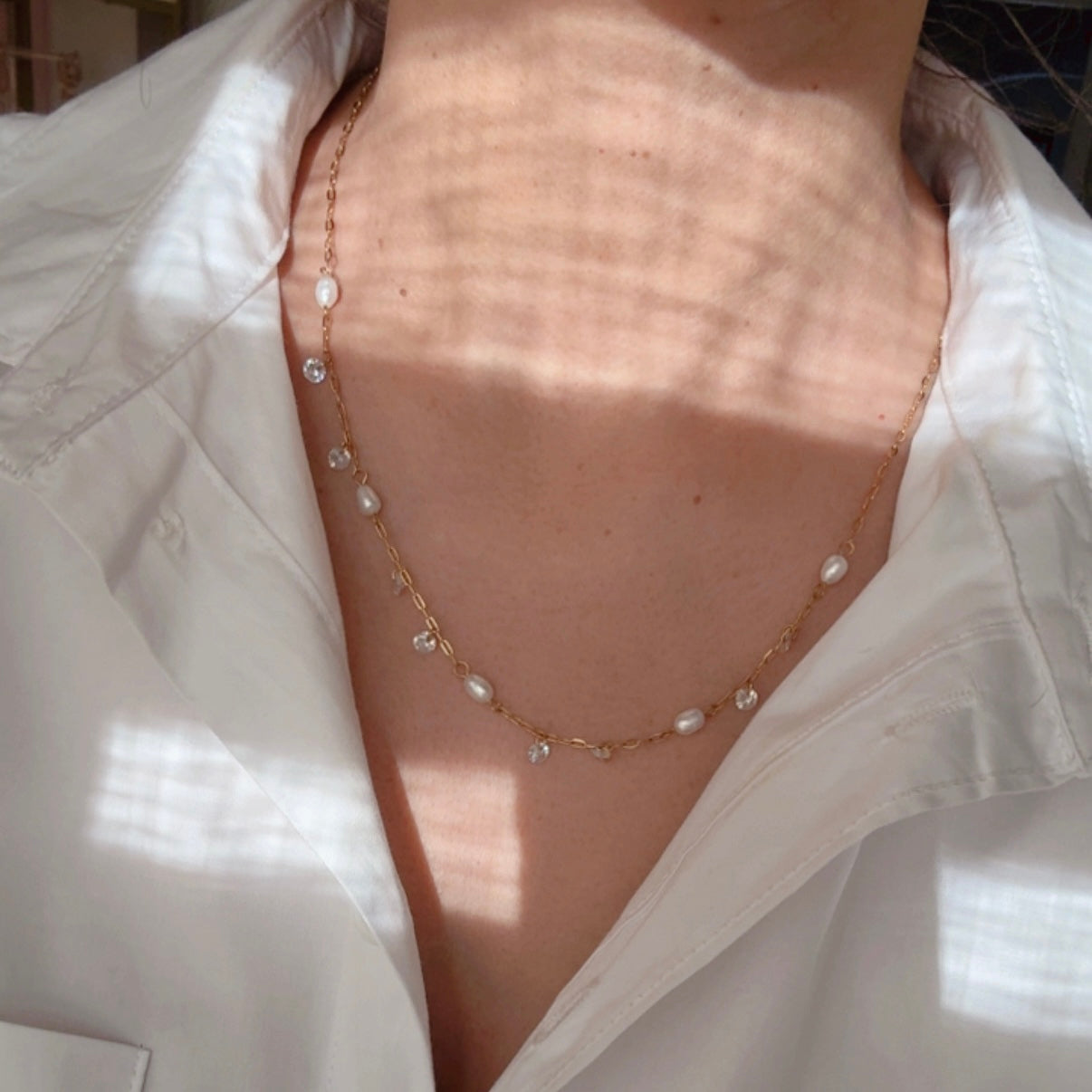 Collar Perlita Cristalitos