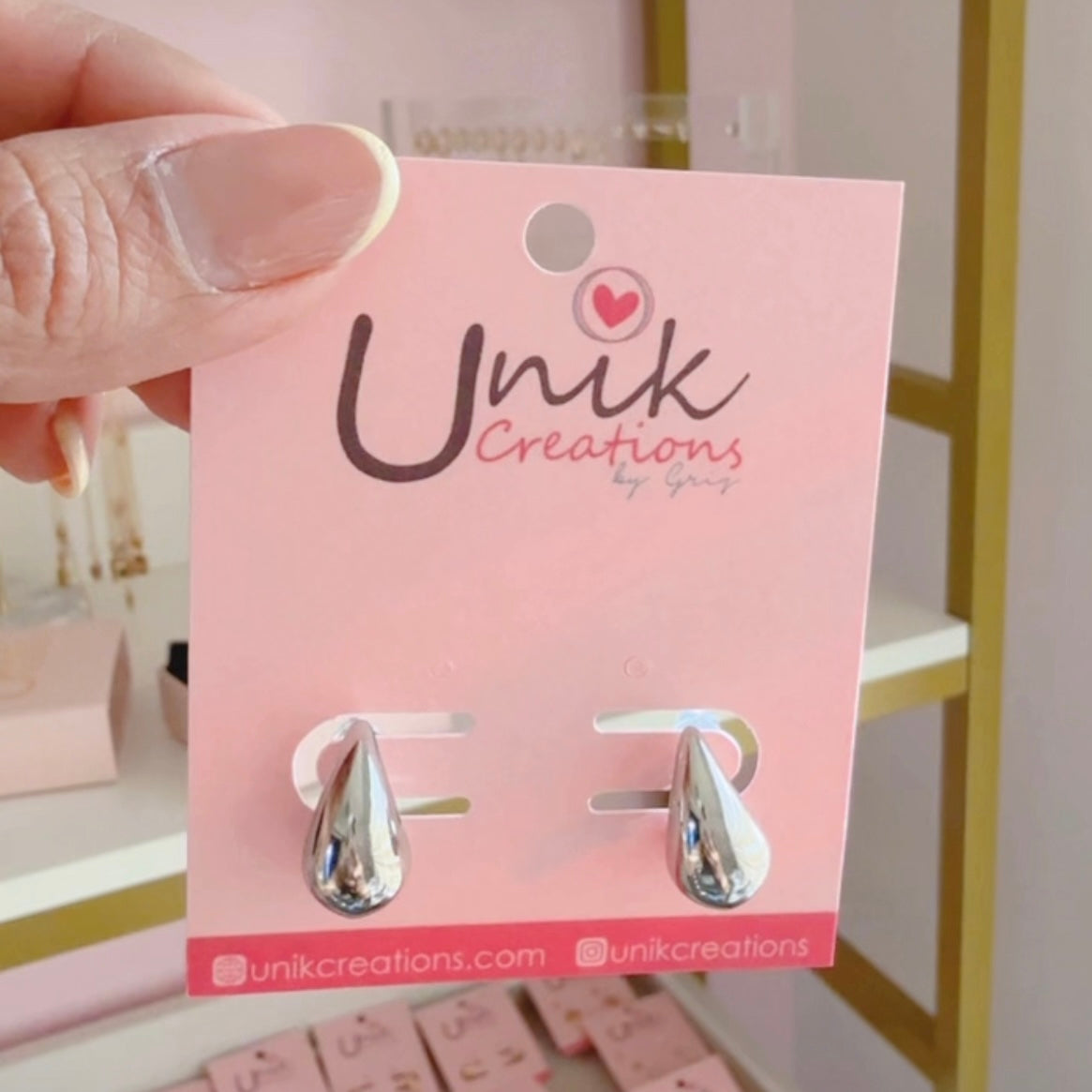 Aretes Gota Mini Plateado