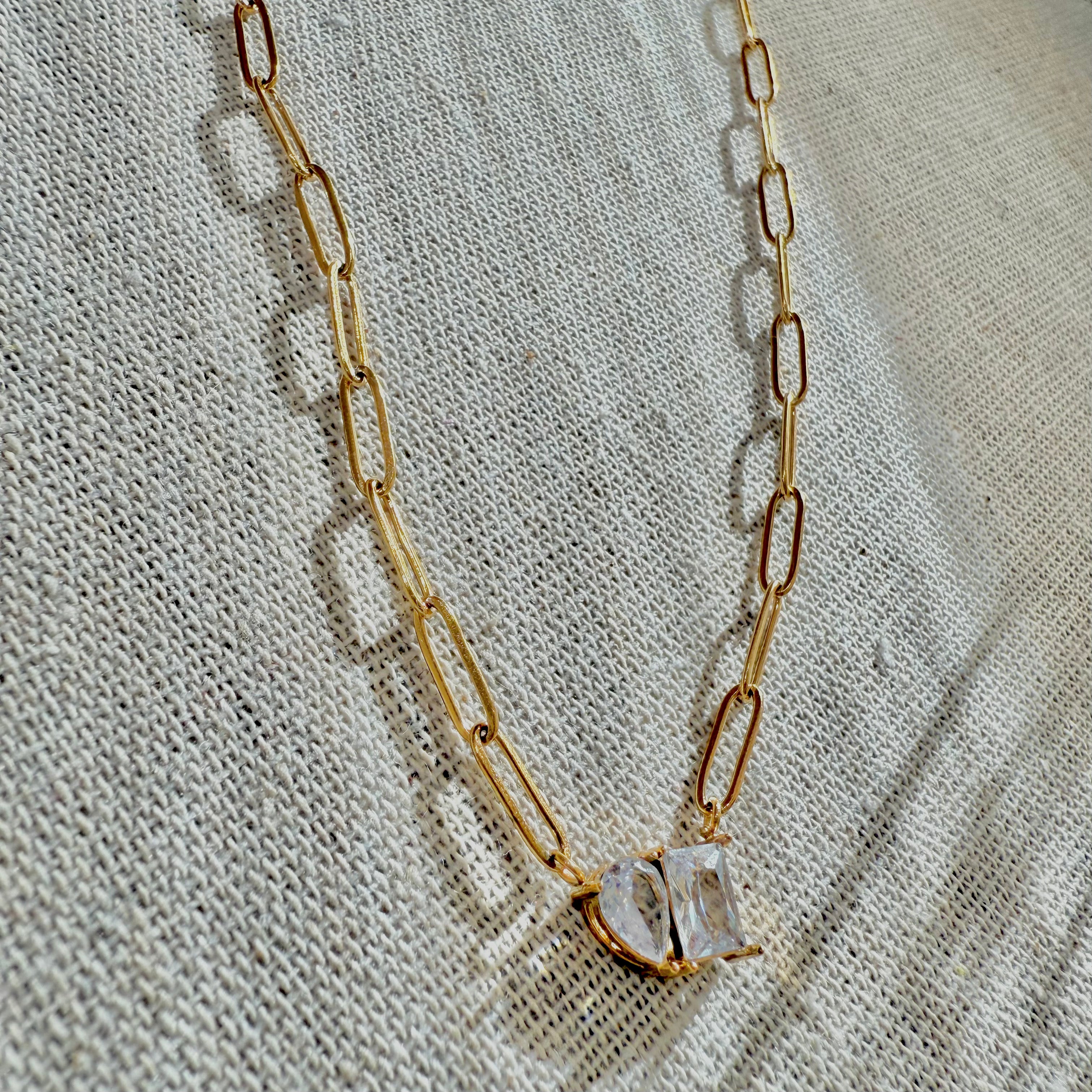 Collar Eslabones Cristalitos