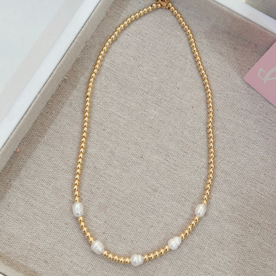 Collar Perlas Acero