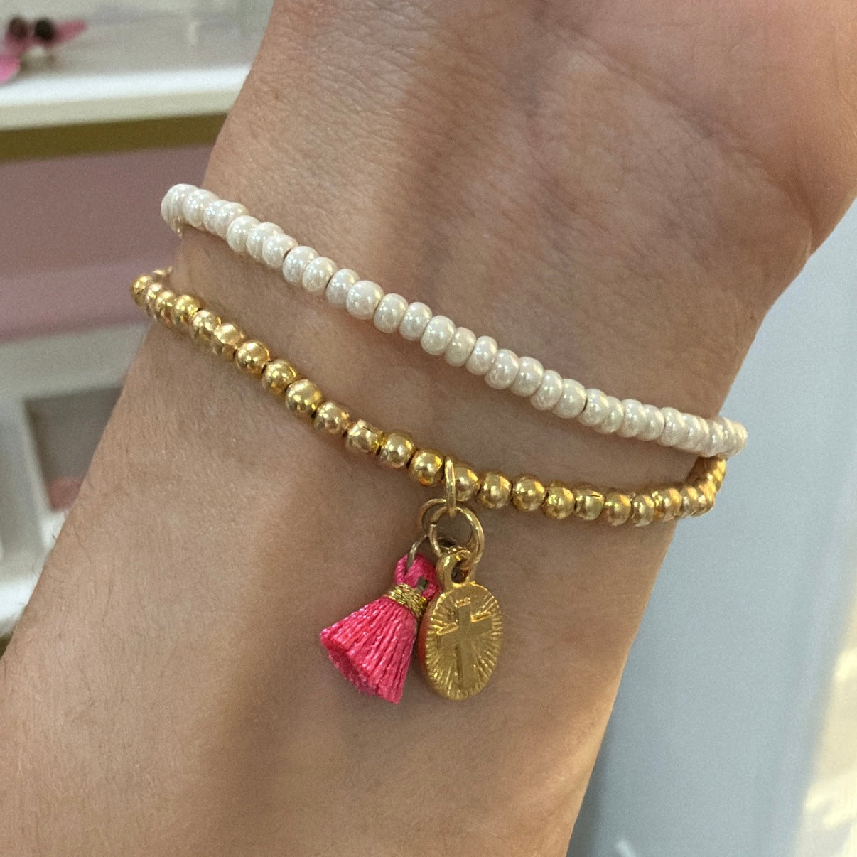 Pulsera Doble Cruz