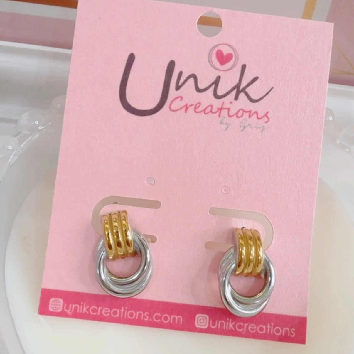 Aretes Aros Bicolor