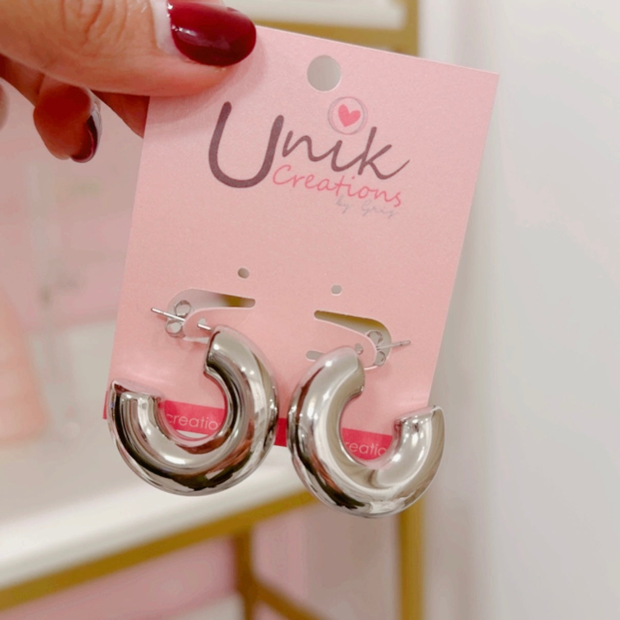 Aretes Chunky Plateados