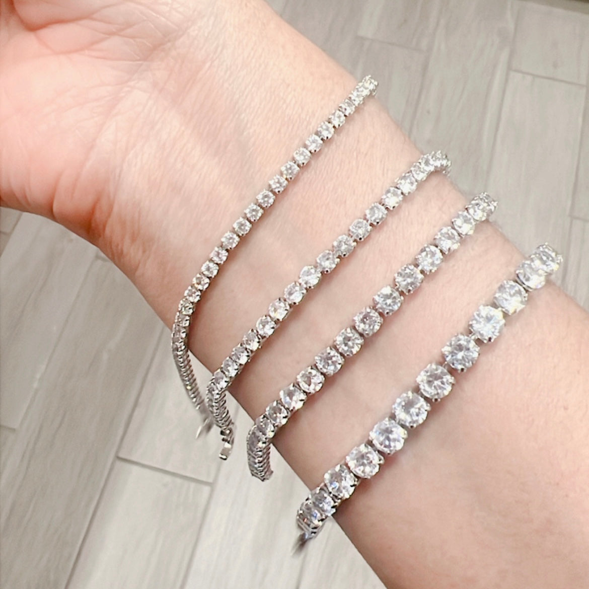 Pulsera Tennis Plateada