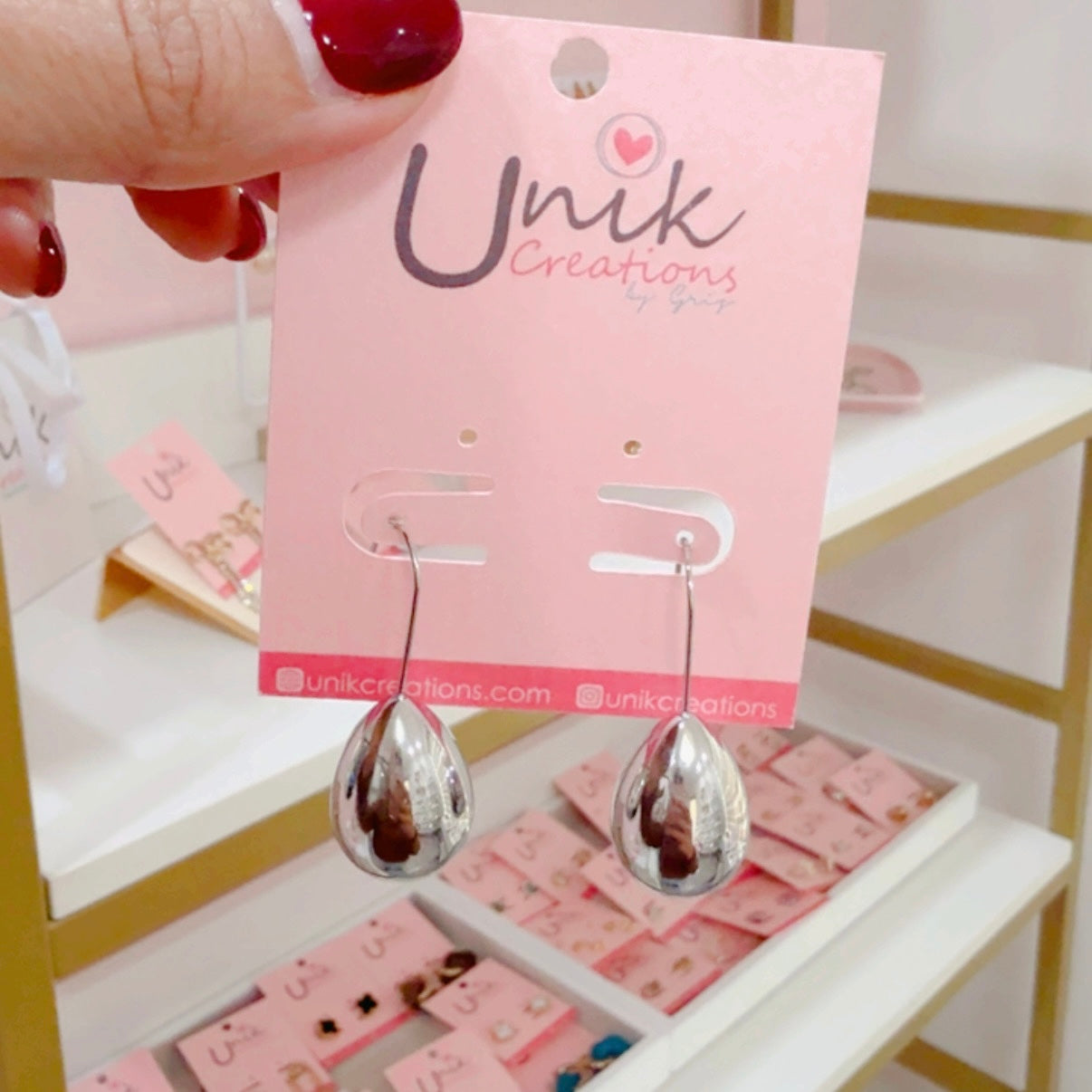 Aretes Gota Plateado