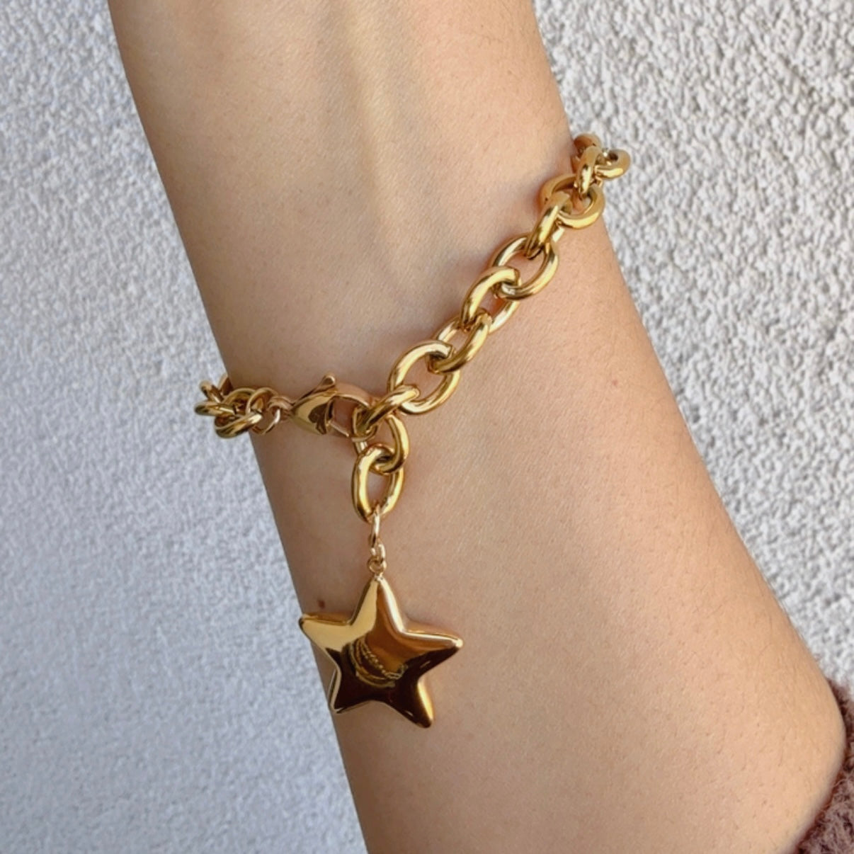 Pulsera Estrella Eslabon Acero