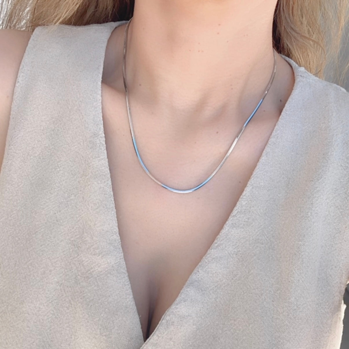 Collar Plateado Liso