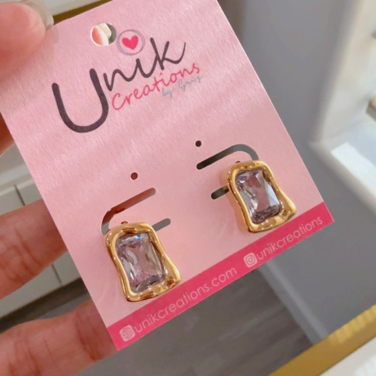 Stud Clear Earrings