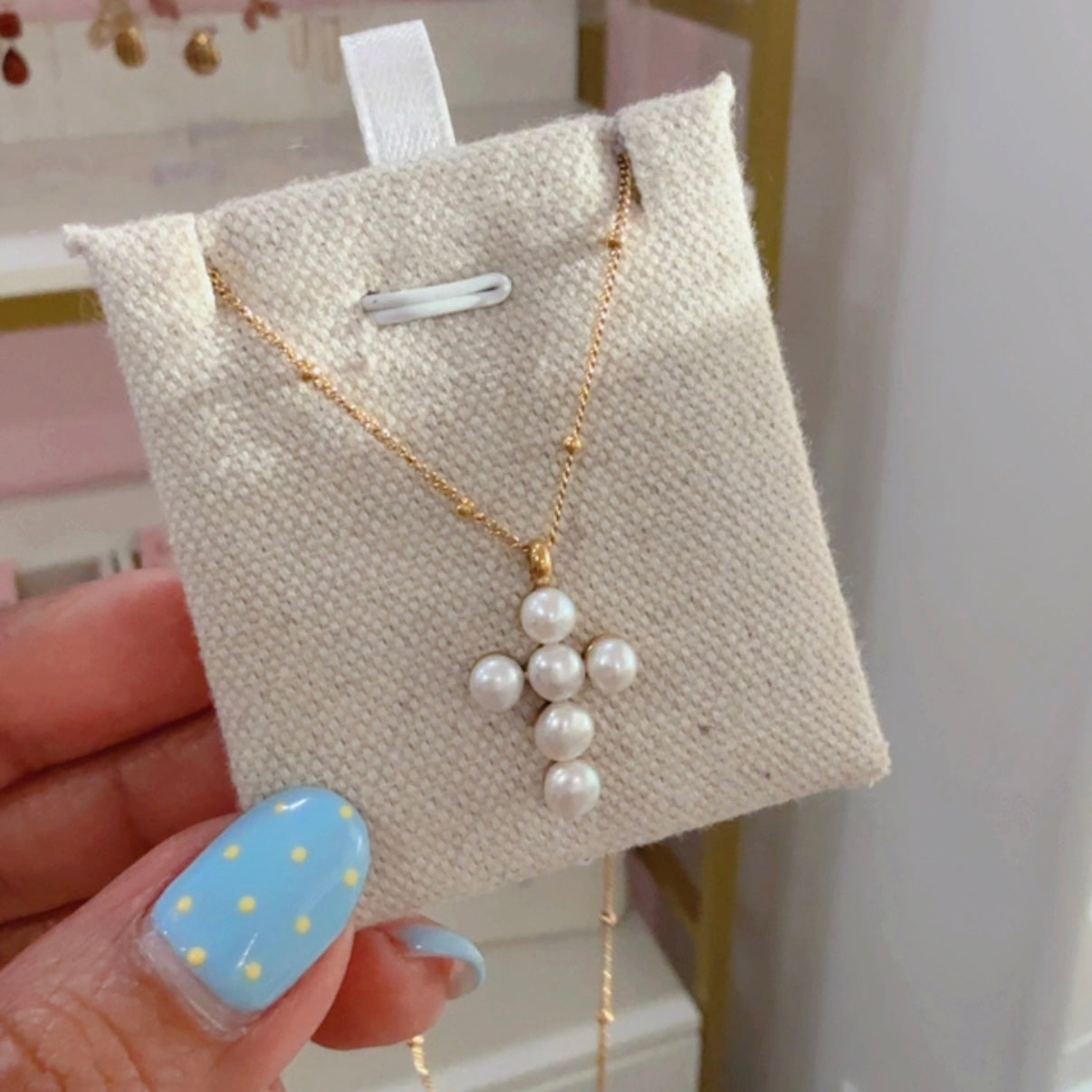 Collar Cruz Perlas