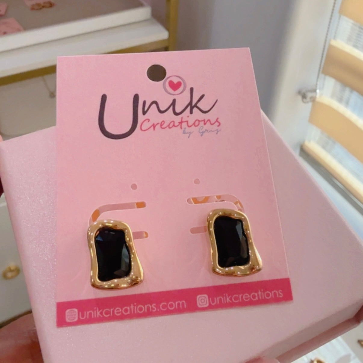 Black Stud Earrings