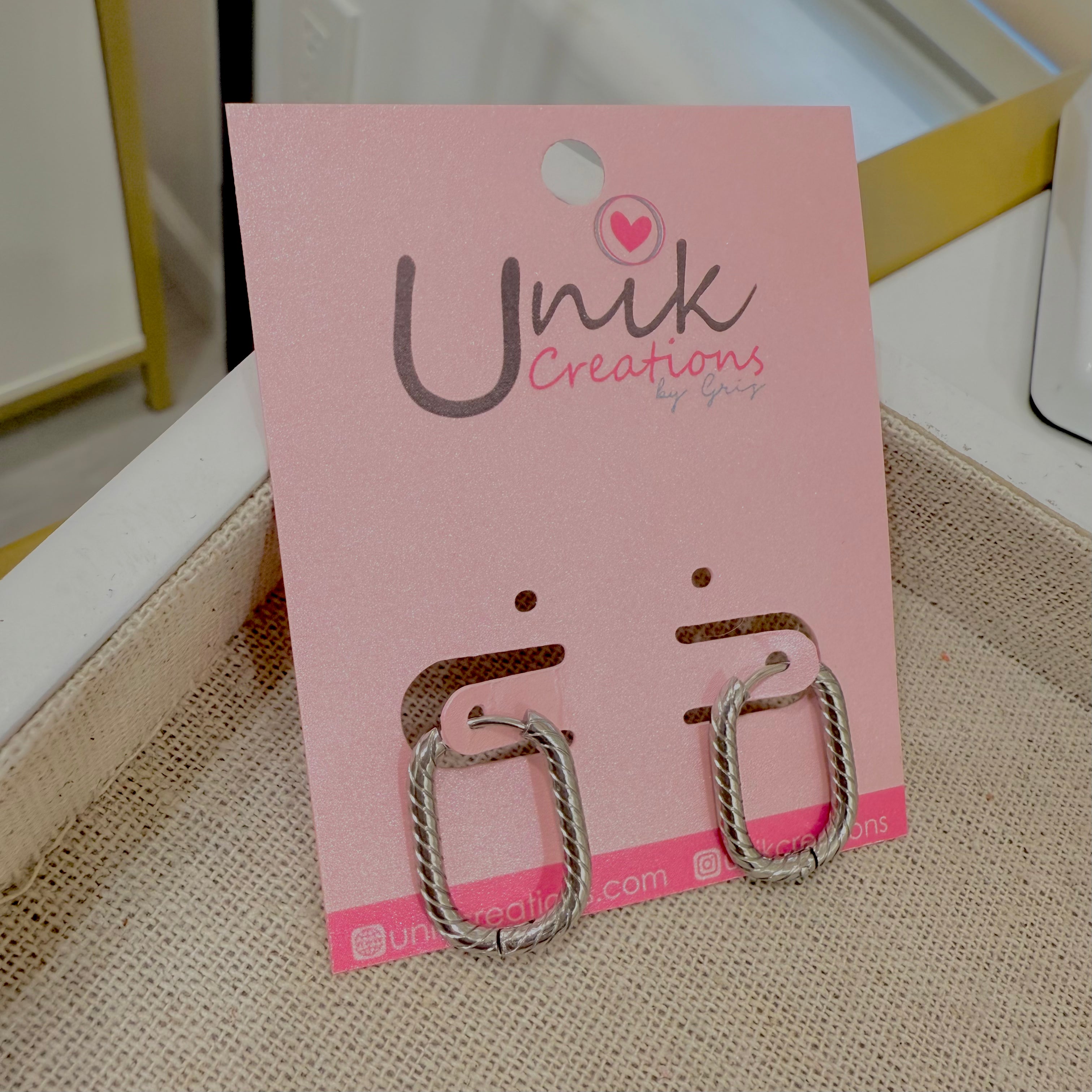 Aretes Arracada Oval plateada