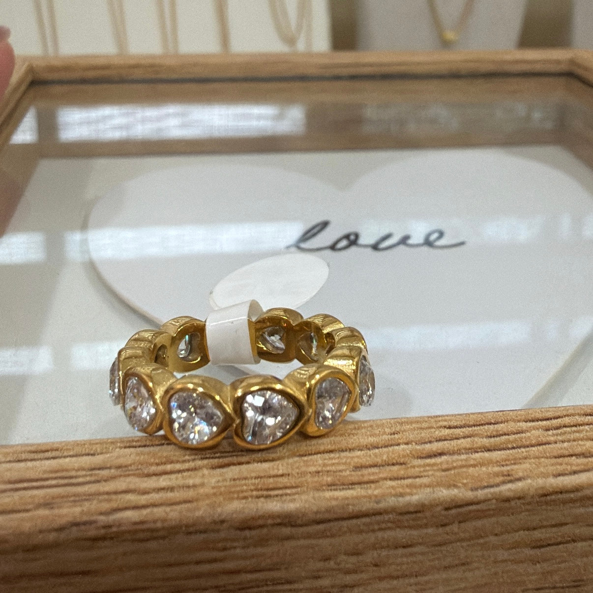 Anillo Corazones Cristalitos