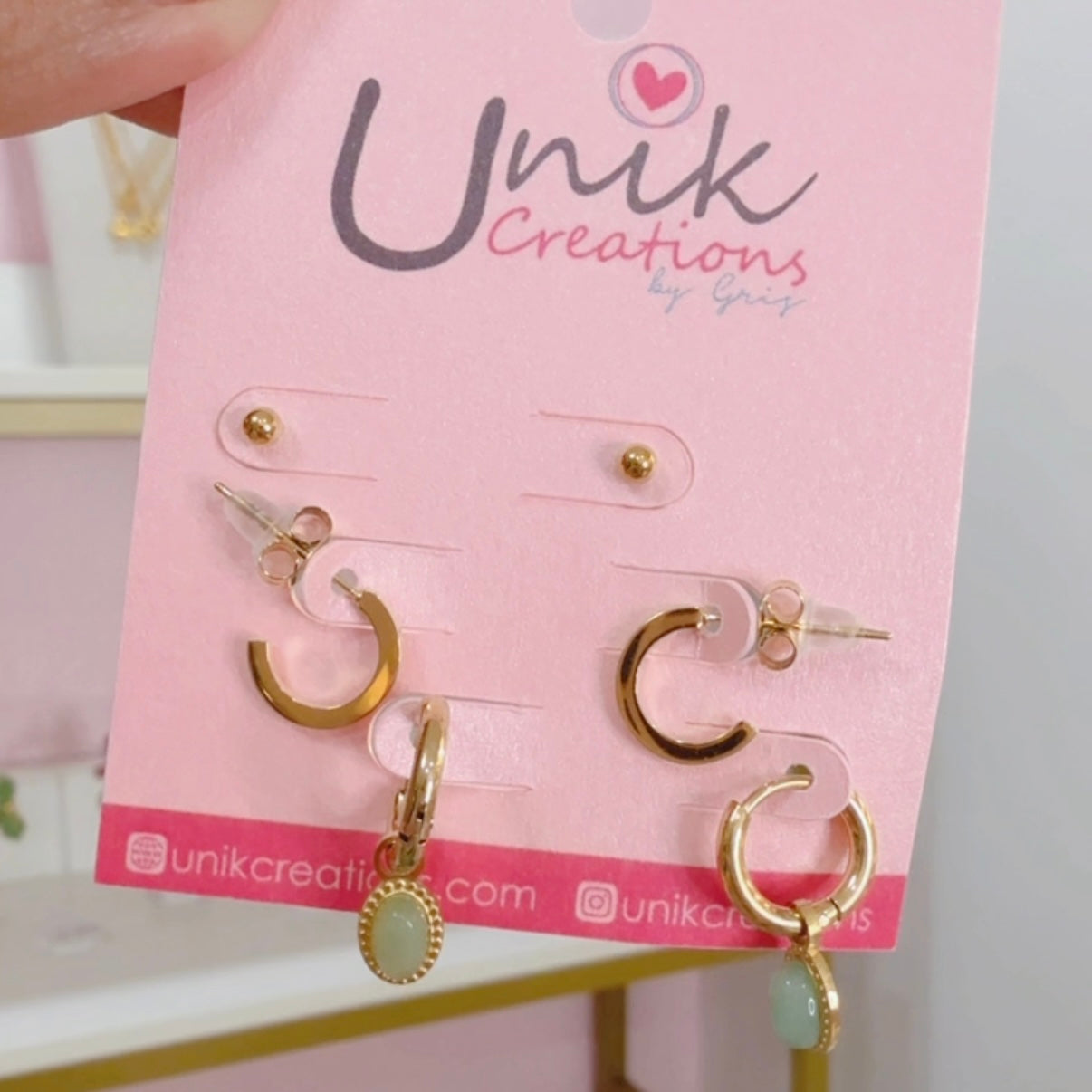 Aretes Set Piedra Natural