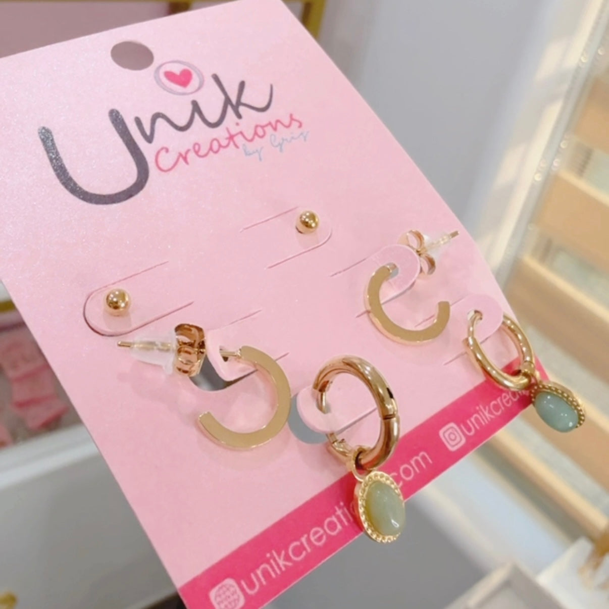 Aretes Set Piedra Natural