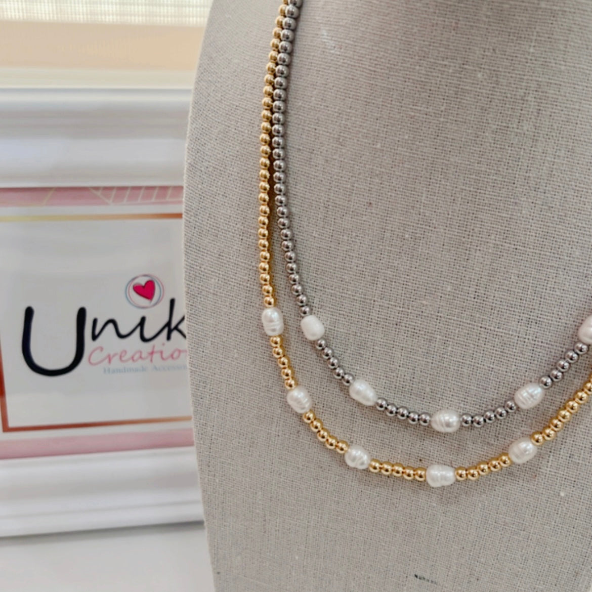 Collar Perlas Acero