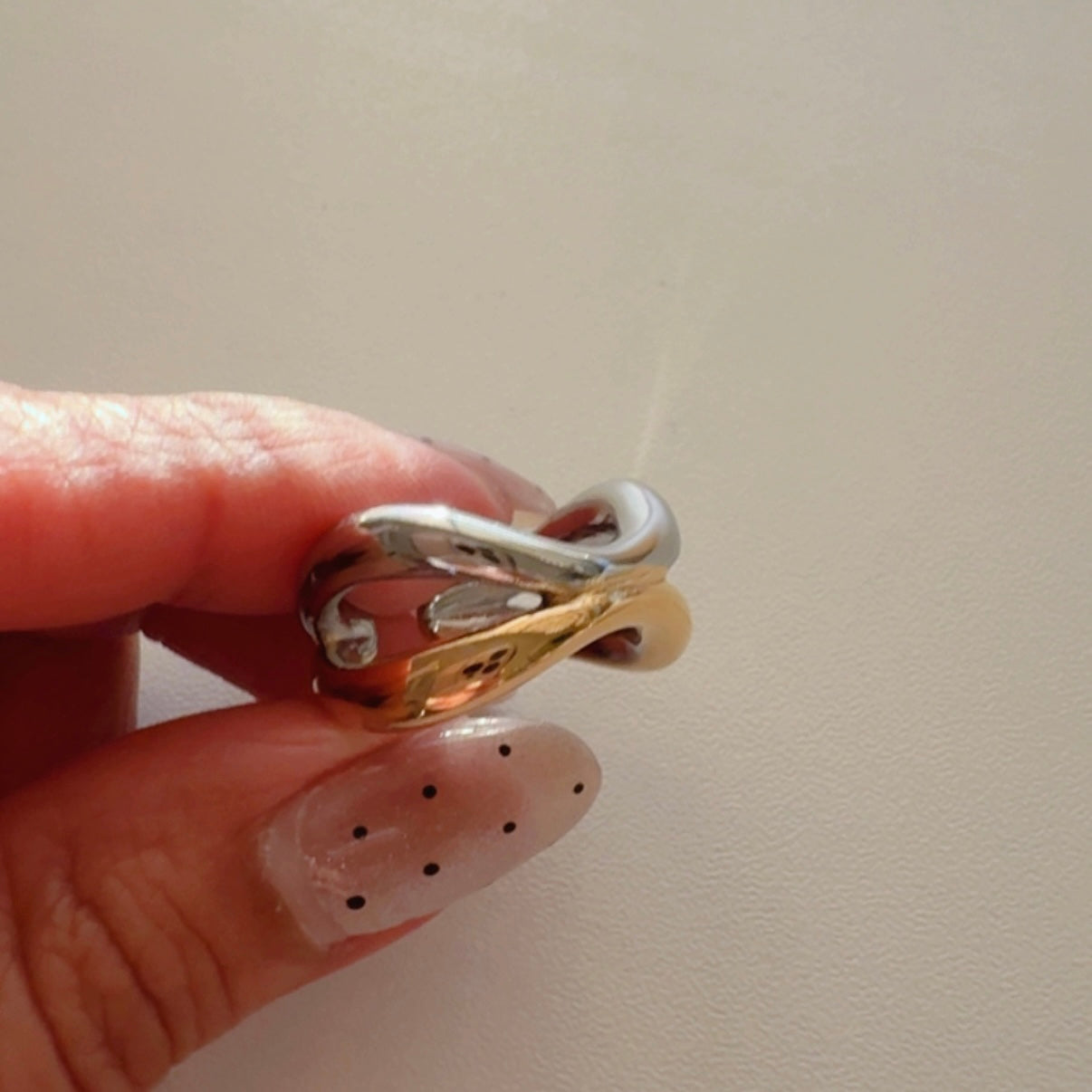 Anillo Bicolor Asymetrico