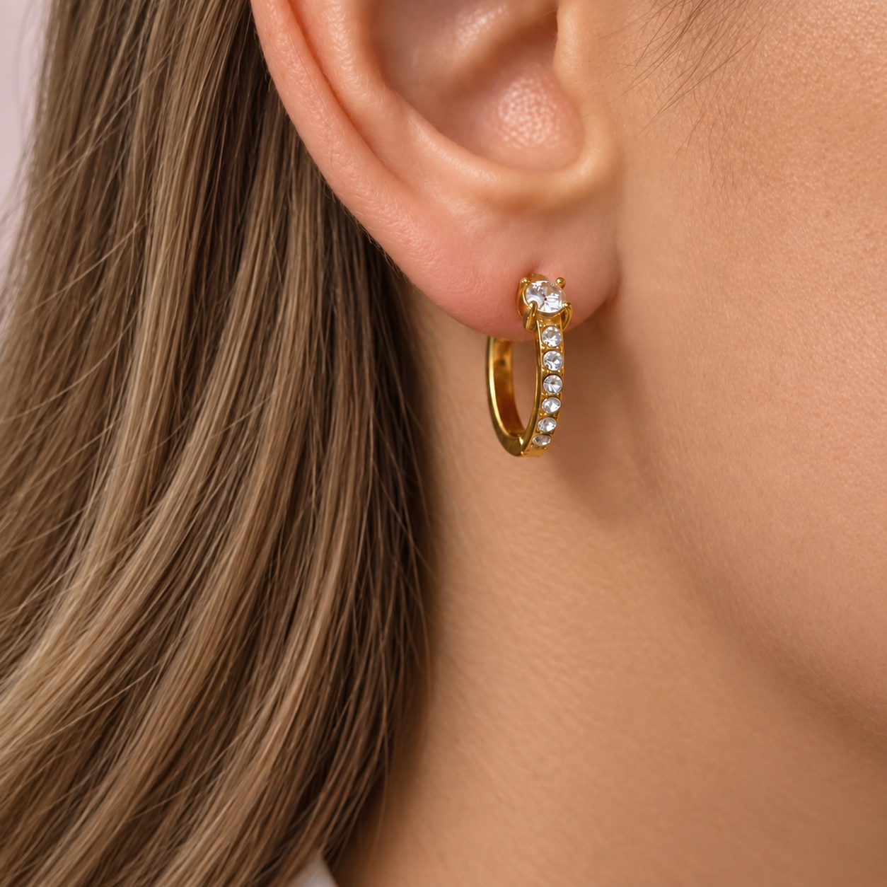 Rhinestone Hoop Earrings